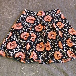 Navy floral skirt